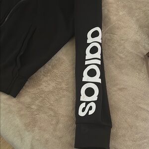 Adidas Black Hoodie with Classic Branding